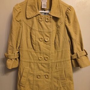 anthropologie | elevenses yellow pea coat